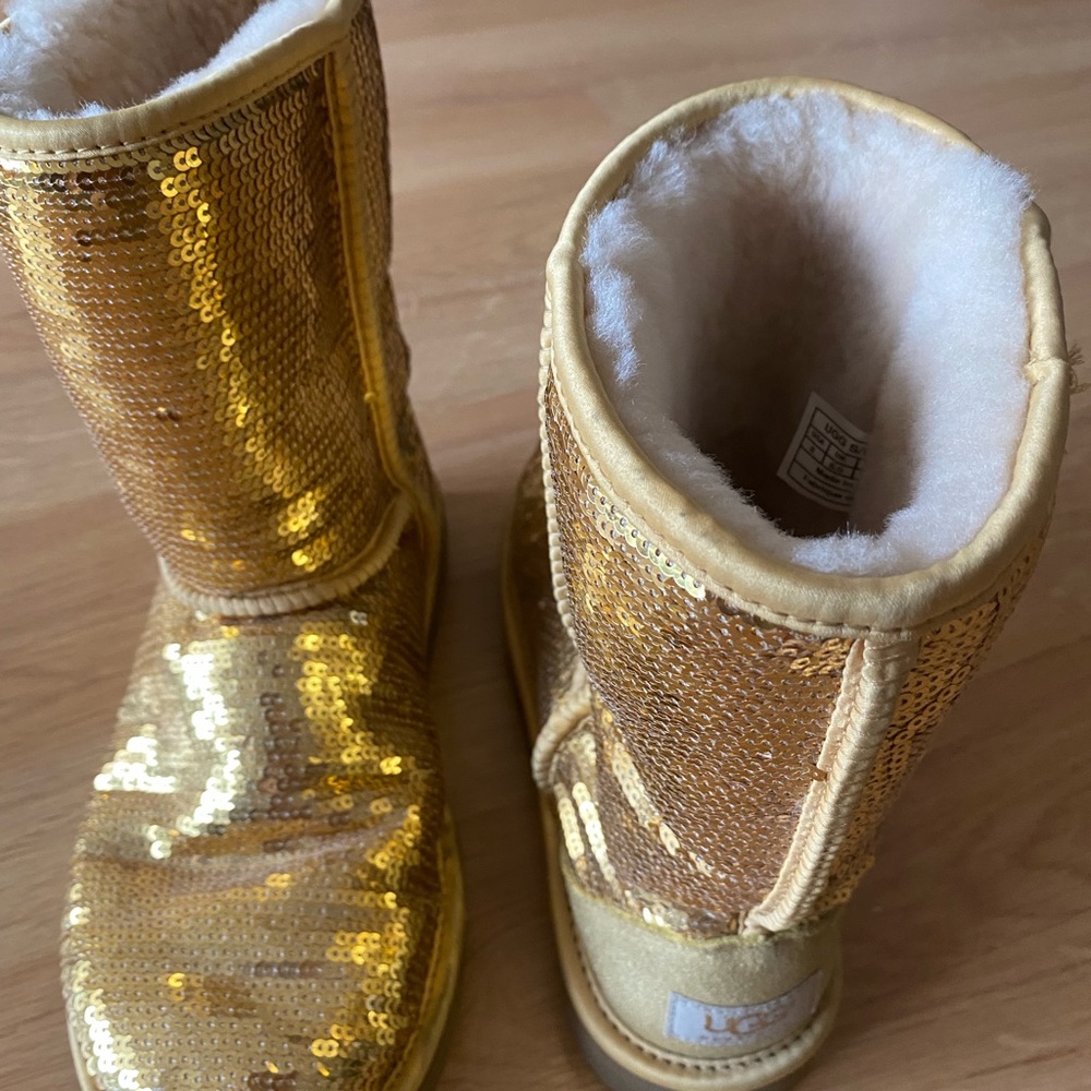 Gold sequin Ugg boots